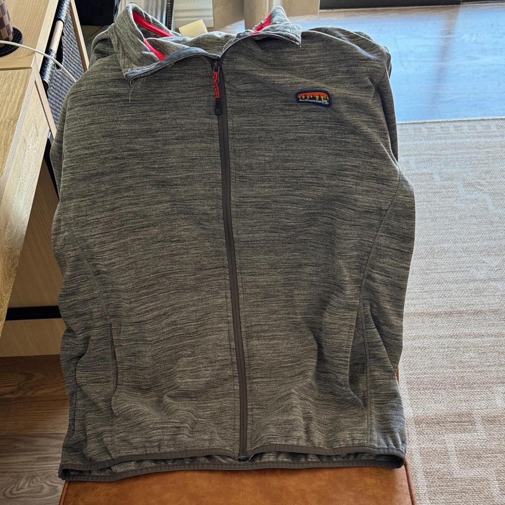 Avalanche Gray and Red Full-Zip Hoodie sz XL